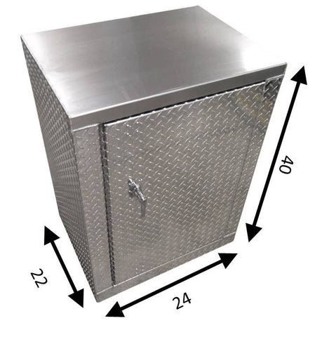 Garage Cabinet - 2 foot - Deluxe - Diamond Plate Aluminum