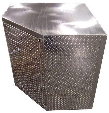 Garage Cabinet - Corner - Deluxe - Diamond Plate Aluminum