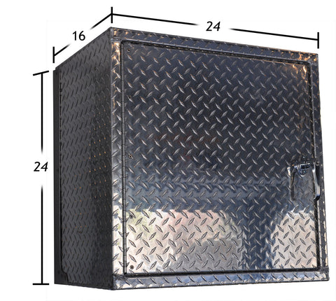Garage Storage Cabinet - 2 Foot - Diamond Plate Aluminum