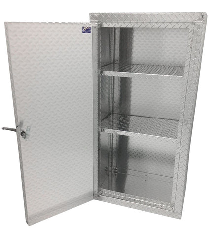 Garage Shoe Cabinet - Diamond Plate Aluminum