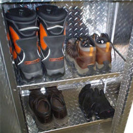 Garage Shoe Cabinet - Diamond Plate Aluminum