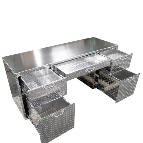 Office Desk - Diamond Plate Aluminum