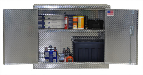 Garage Cabinet - 4 Foot - Deluxe - Diamond Plate Aluminum