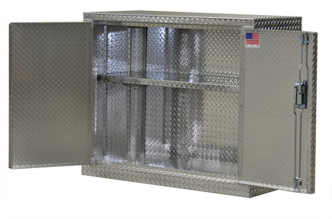 Garage Cabinet - 4 Foot - Deluxe - Diamond Plate Aluminum