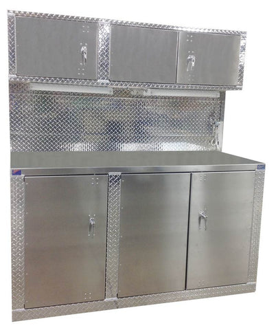 Garage Cabinet Combo, 6 Foot Base Cabinet with Overhead Cabinet - Deluxe