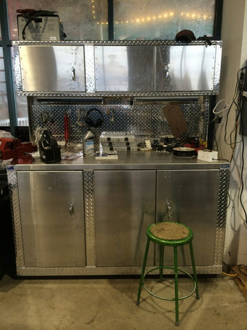 Garage Cabinet Combo, 6 Foot Base Cabinet with Overhead Cabinet - Deluxe