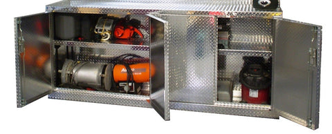 Garage Cabinet - 8 Foot - Deluxe - Diamond Plate Aluminum