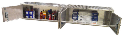 Overhead Garage Cabinet - 8 Foot - Deluxe - Diamond Plate Aluminum