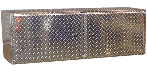 Overhead Garage Cabinet - 4 Foot - Diamond Plate Aluminum