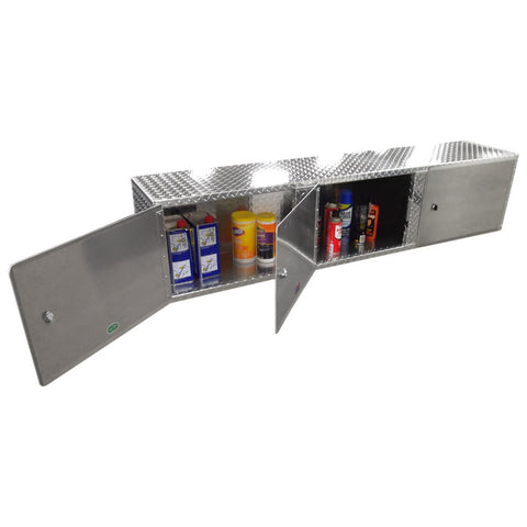 Overhead Garage Cabinet - 6 Foot - Diamond Plate Aluminum