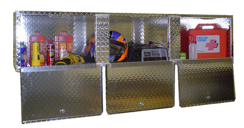 Overhead Garage Cabinet - 6 Foot - Diamond Plate Aluminum