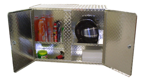 Overhead Garage Cabinet - 32 Inch - Diamond Plate Aluminum