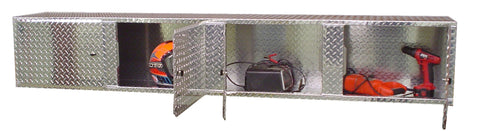 Overhead Garage Cabinet - 8 Foot - Diamond Plate Aluminum