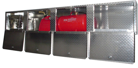 Overhead Garage Cabinet - 8 Foot - Diamond Plate Aluminum