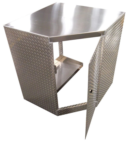 Garage Cabinet - Corner - Diamond Plate Aluminum