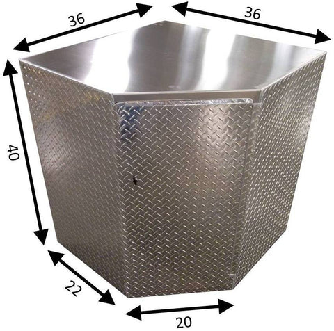Garage Cabinet - Corner - Diamond Plate Aluminum
