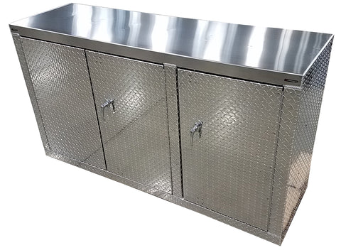 Garage Cabinet - 6 foot - Deluxe - Diamond Plate Aluminum