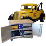 Rolling Garage Workbench - Storage Cabinet - 4 Ft - Diamond Plate Aluminum