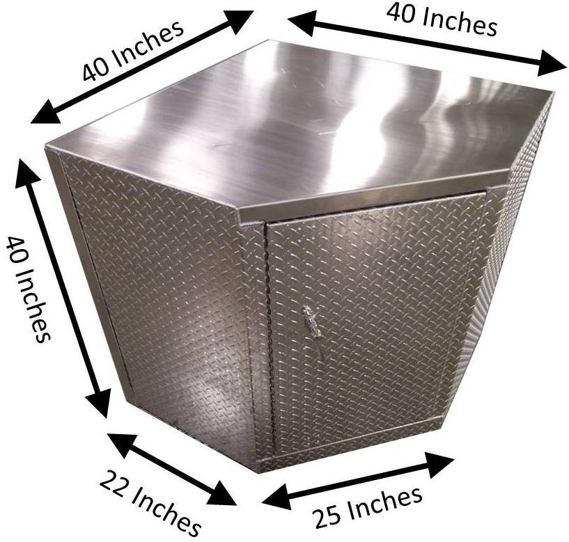Garage Cabinet - Corner - Deluxe - Diamond Plate Aluminum