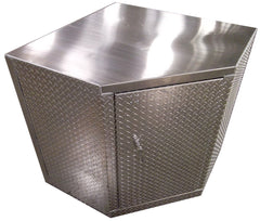 Garage Cabinet - Corner - Deluxe - Diamond Plate Aluminum