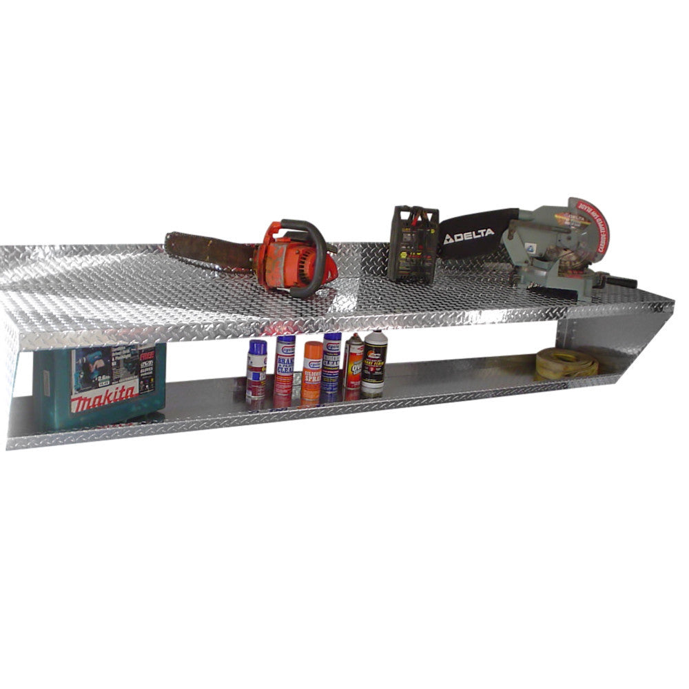 Garage Work Bench - Wall Mount - Diamond Plate Aluminum