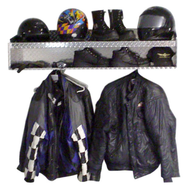 displaying motorcycle helmets garahe Garage Helmet Shelf