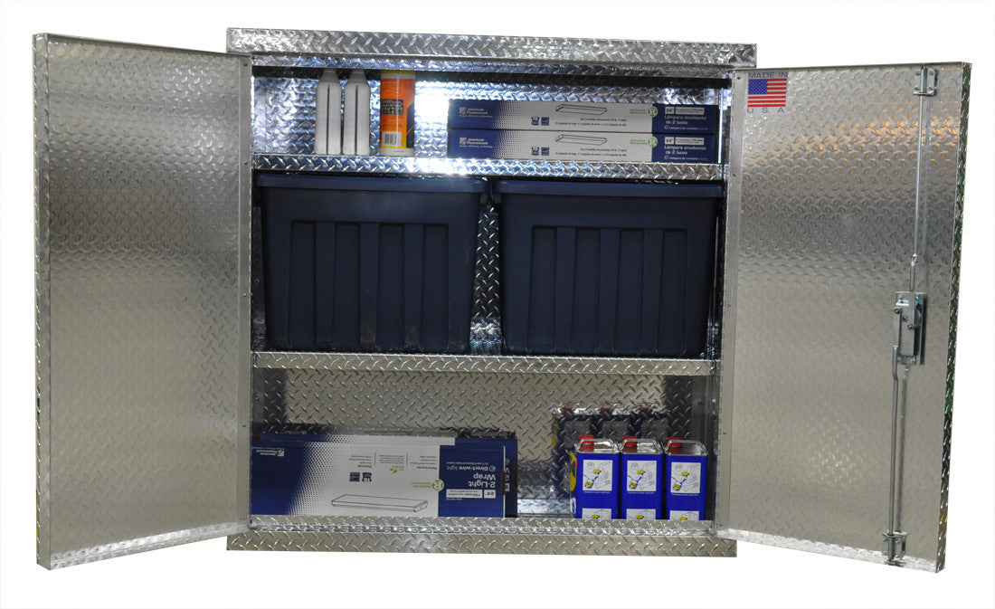 Garage Storage Cabinet - 4 Foot - Diamond Plate Aluminum
