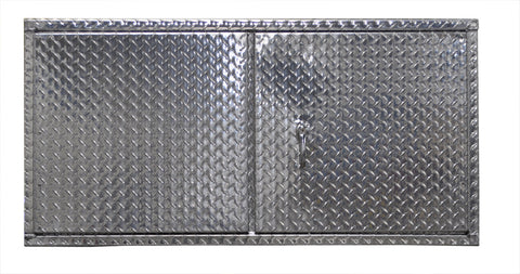 Overhead Garage Storage Cabinet - 4 Foot - Deluxe - Diamond Plate Aluminum