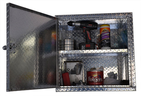 Garage Storage Cabinet - 2 Foot - Diamond Plate Aluminum