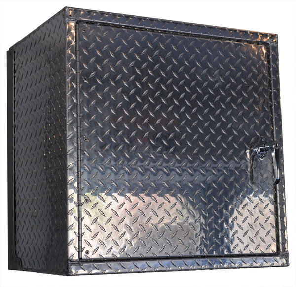 Garage Shoe Cabinet - Diamond Plate Aluminum