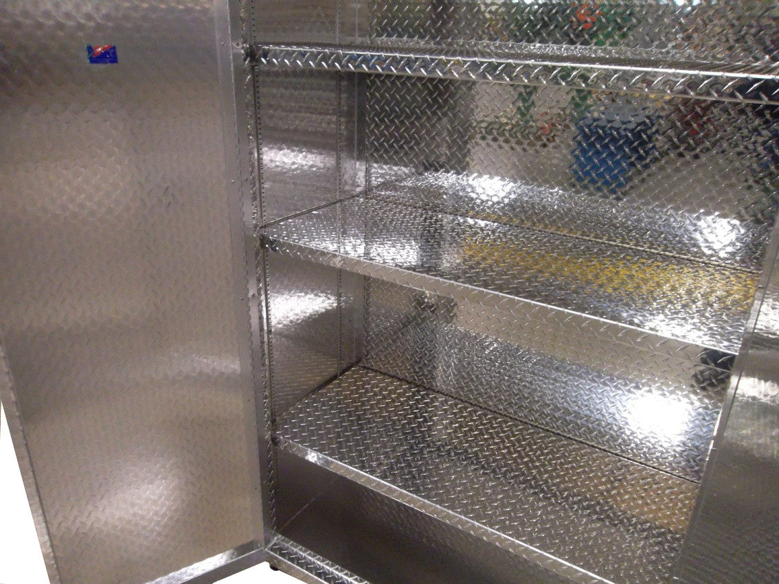 Garage Storage Cabinet - 6 Foot - Diamond Plate Aluminum