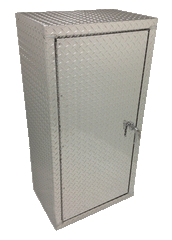 Garage Shoe Cabinet - Diamond Plate Aluminum