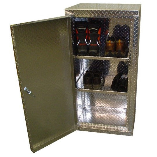 Garage Shoe Cabinet - Diamond Plate Aluminum