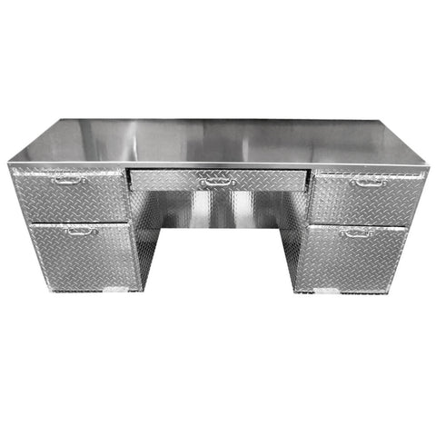 Office Desk - Diamond Plate Aluminum