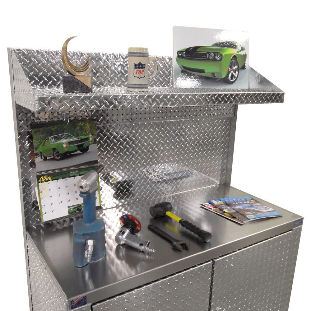 Garage Cabinet Combo, 4 Foot Base Cabinet with Overhead Shelf - Deluxe