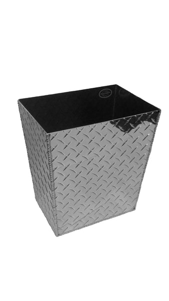 Garage Trash Can - Diamond Plate Aluminum