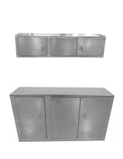 Garage Cabinet Set, 6 Foot -Deluxe Base Cabinet with Overhead Cabinet