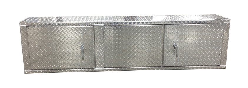 Overhead Garage Cabinet - 6 Foot - Deluxe - Diamond Plate Aluminum