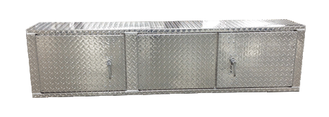 Overhead Garage Cabinet - 6 Foot - Deluxe - Diamond Plate Aluminum