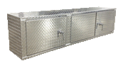 Overhead Garage Cabinet - 6 Foot - Deluxe - Diamond Plate Aluminum