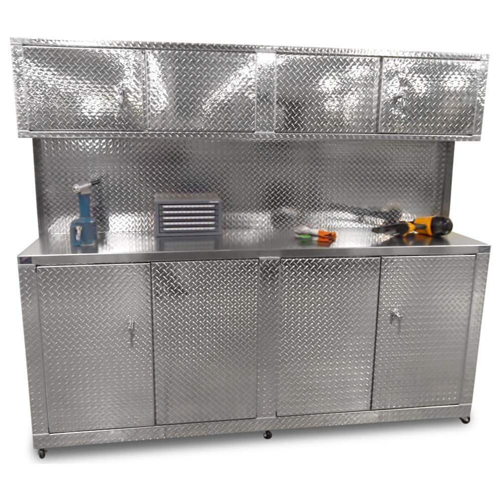 Combo, 8 Foot Base Cabinet with Overhead Cabinet - Deluxe