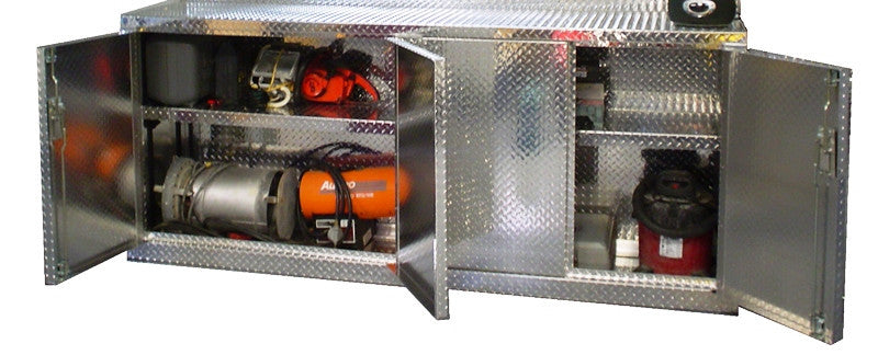 Garage Cabinet - 8 Foot - Deluxe - Diamond Plate Aluminum
