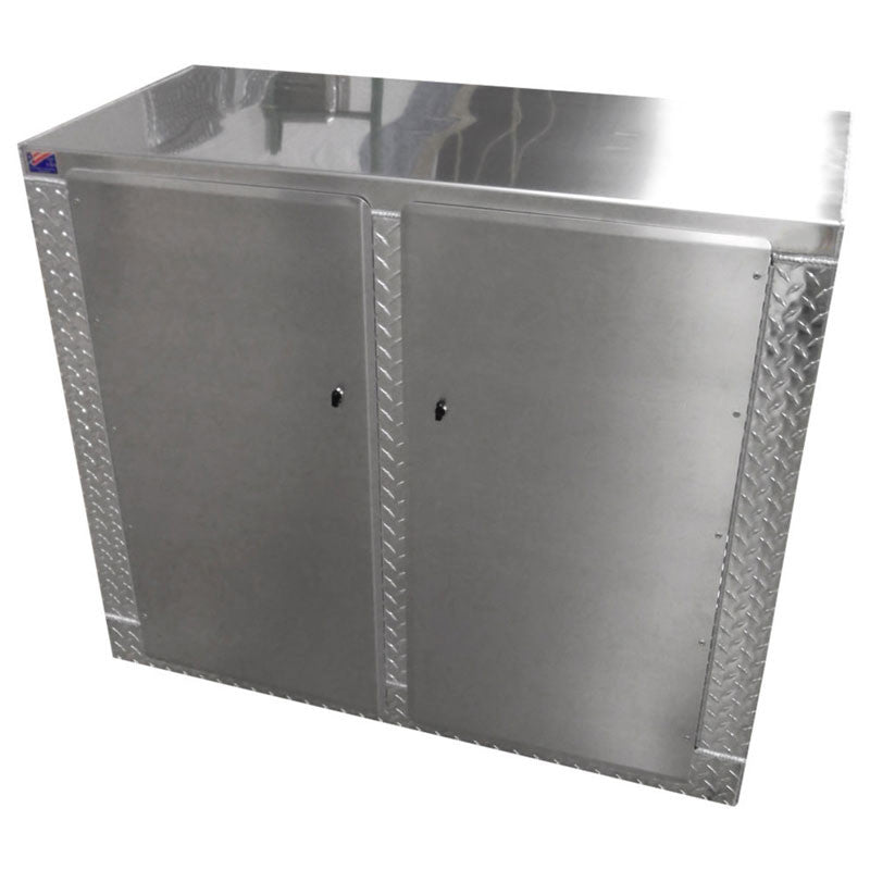 Garage Cabinet - 4 foot - Diamond Plate Aluminum