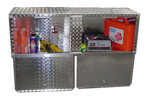 Overhead Garage Cabinet - 4 Foot - Diamond Plate Aluminum