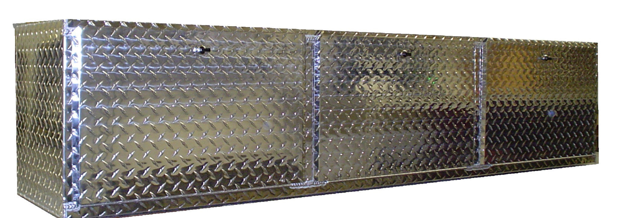 Overhead Garage Cabinet - 6 Foot - Diamond Plate Aluminum