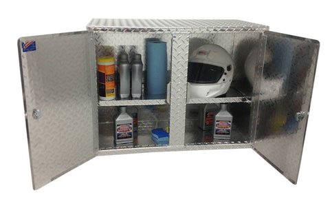 Overhead Garage Cabinet - 32 Inch - Diamond Plate Aluminum
