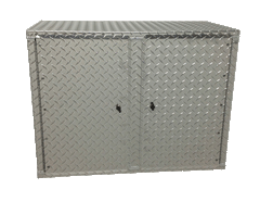 Overhead Garage Cabinet - 32 Inch - Diamond Plate Aluminum