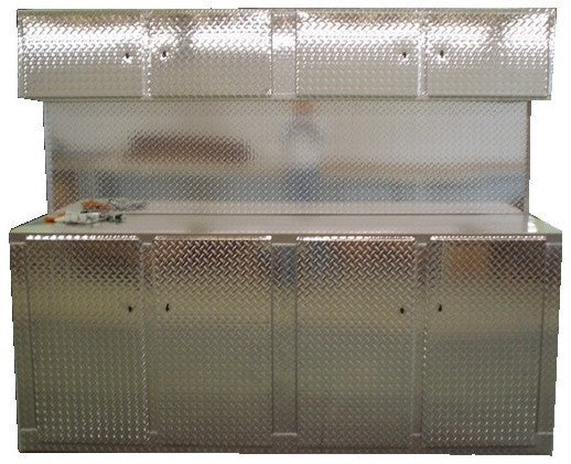 Garage Cabinet Combo, 8 Foot Base Cabinet with Overhead Cabinet