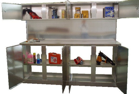 Garage Cabinet Combo, 8 Foot Base Cabinet with Overhead Cabinet