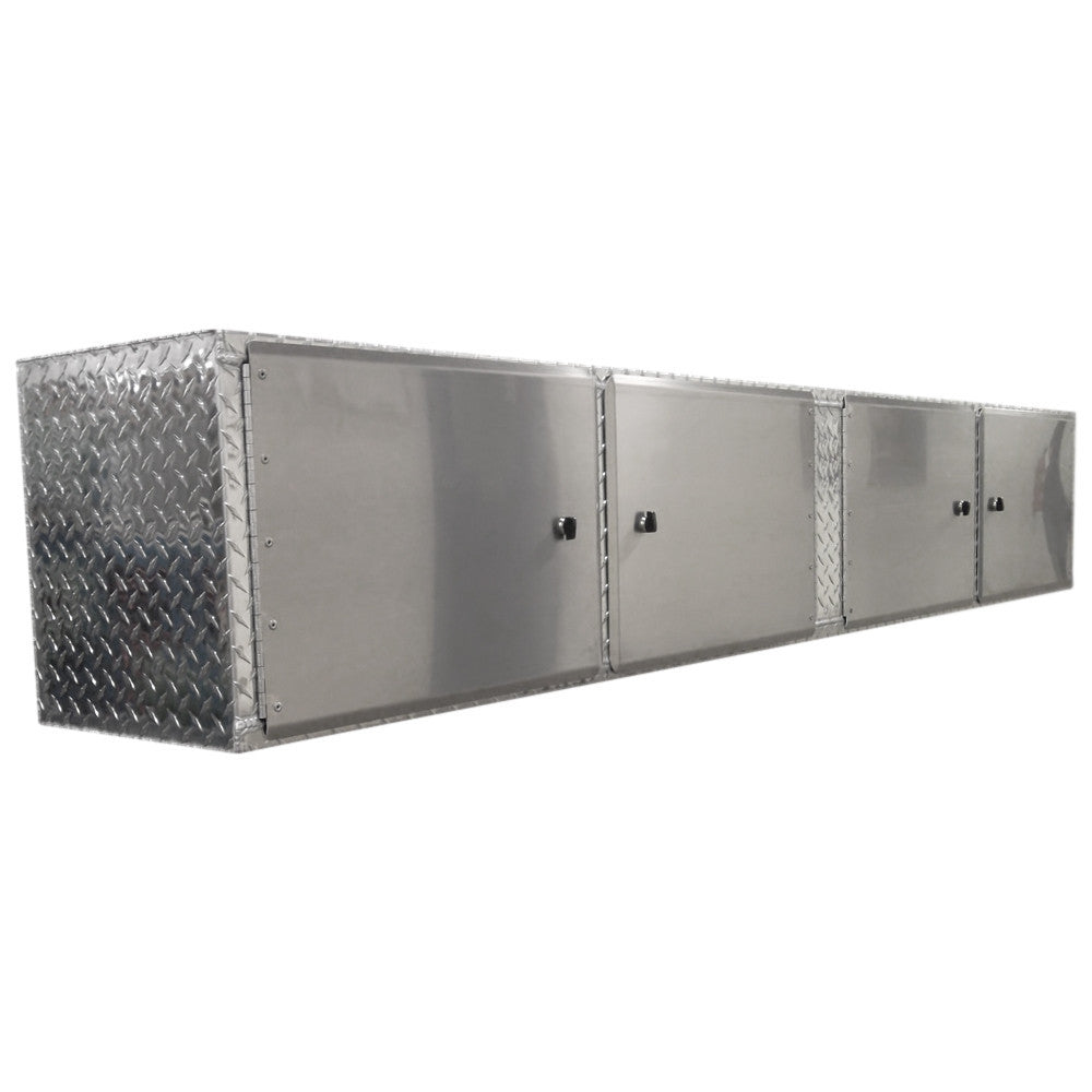 Overhead Garage Cabinet - 8 Foot - Diamond Plate Aluminum
